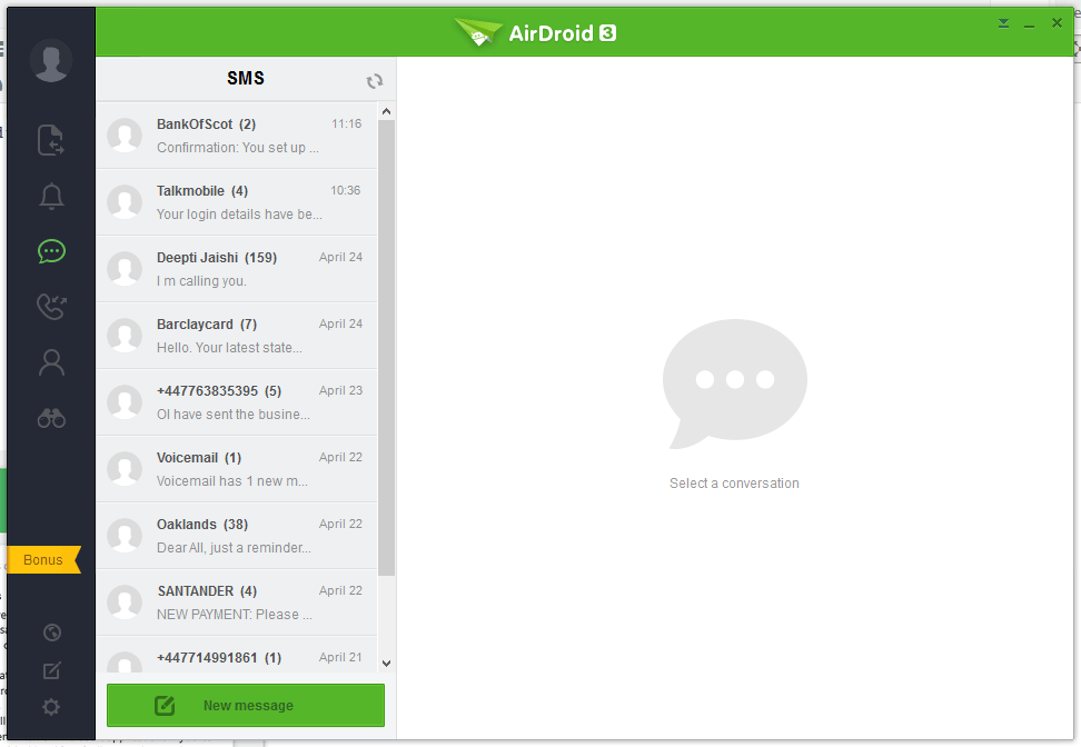 Airdroid SMS