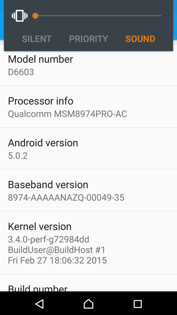 Sony Xperia Z3 Lollipop frissítése