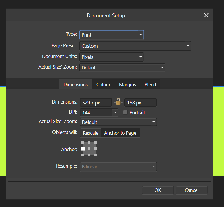 How to resize an a document to layer size in Affinity Designer 5